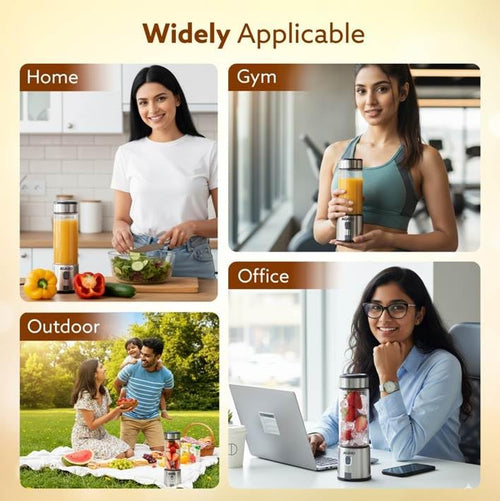 AGARO Galaxy Portable Blender for Smoothie & Milk Shakes, 450ml, USB Type C Rechargeable, 3000 mAh Battery, Mini Personal Blender for Home, Office, Gym,