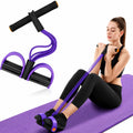 Yoga Pedal Puller Resistance Band, 4 Tube Natural Rubber Pedal Exerciser for Home Workout, Full Body Exercise Equipment for Abs Arms Legs Stretching and...
