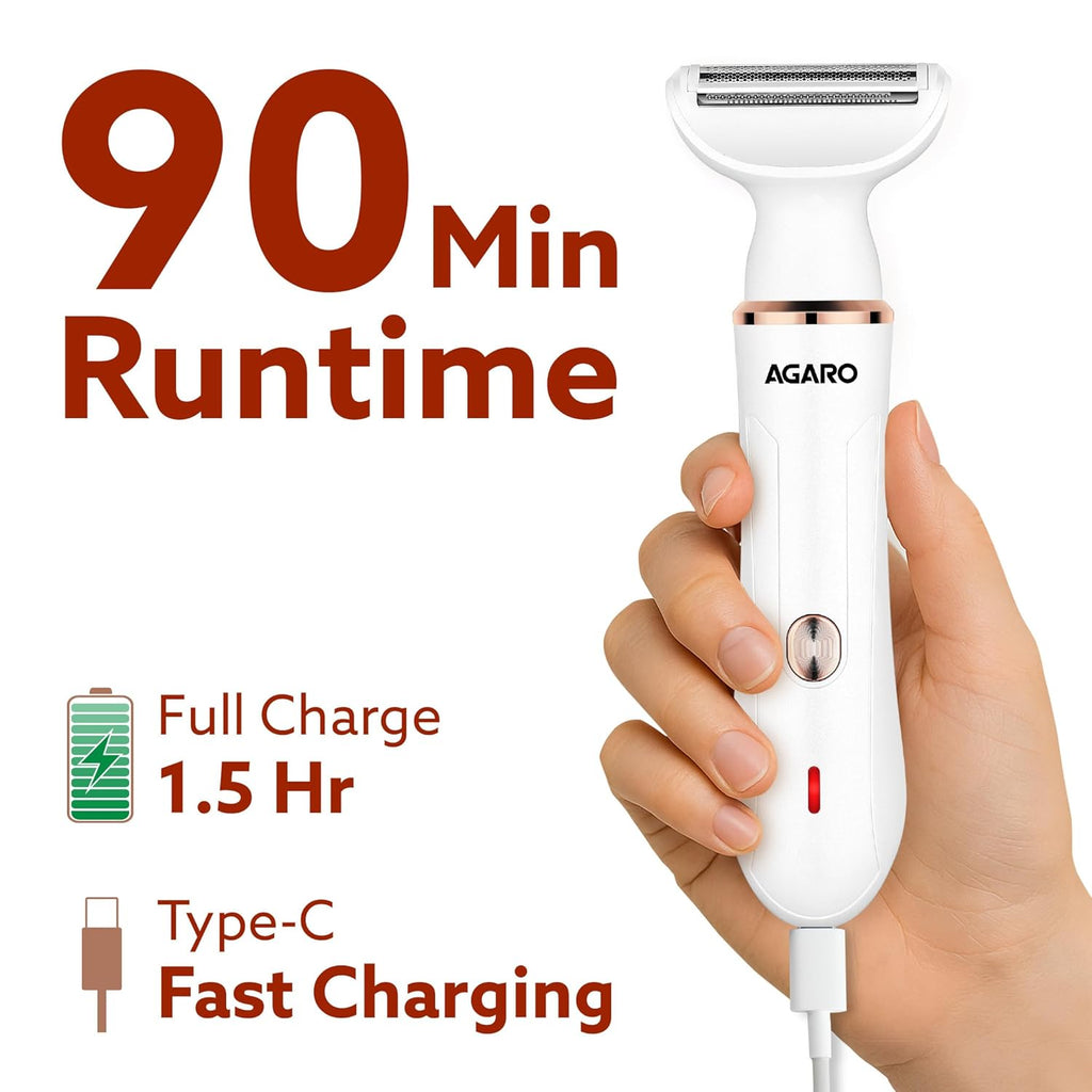 Female Multi Trimmer – Facial Hair Removal Machine, Bikini Trimmer, Eyebrow & Nose Hair Trimmer Painless body hair trimming Type-C charging, up to...