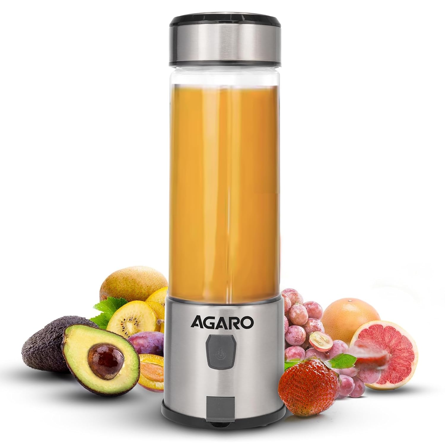 AGARO Galaxy Portable Blender for Smoothie & Milk Shakes, 450ml, USB Type C Rechargeable, 3000 mAh Battery, Mini Personal Blender for Home, Office, Gym,